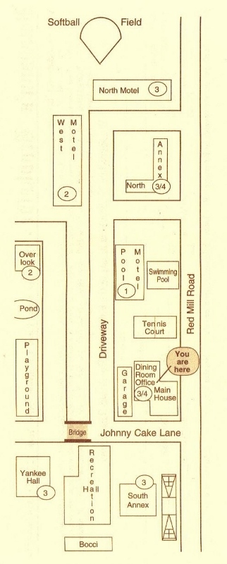 Map of Baumann's Brookside Summer Resort grounds