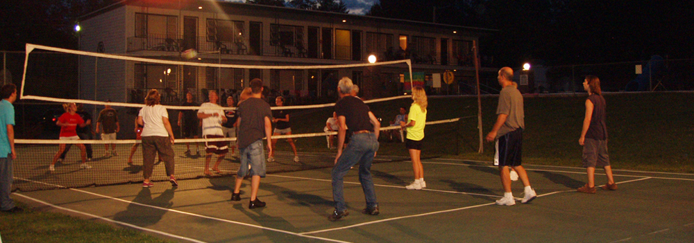 People playing volleyball