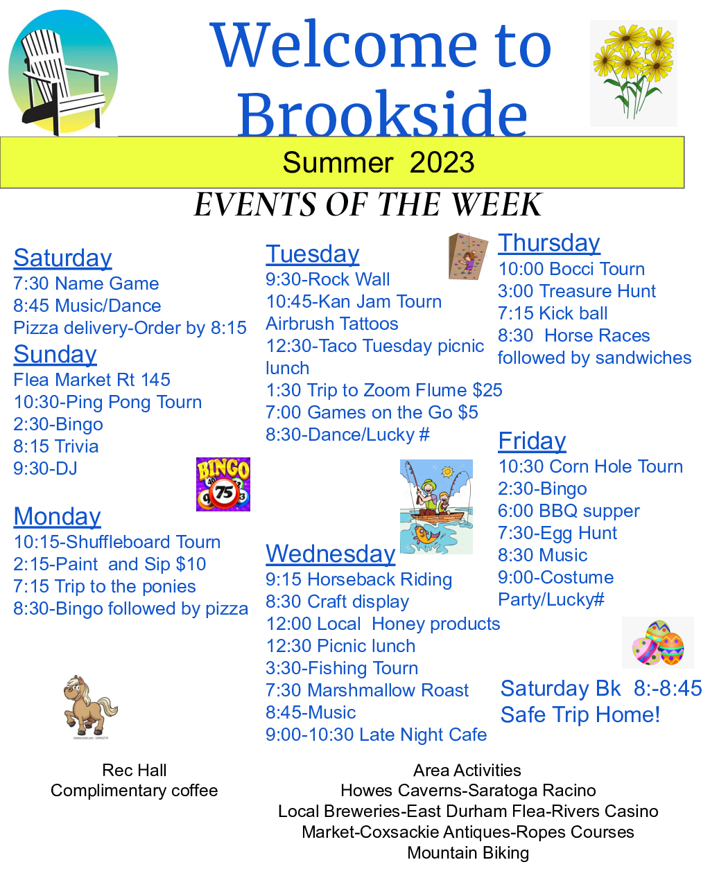 BB Activity schedule summer 2023